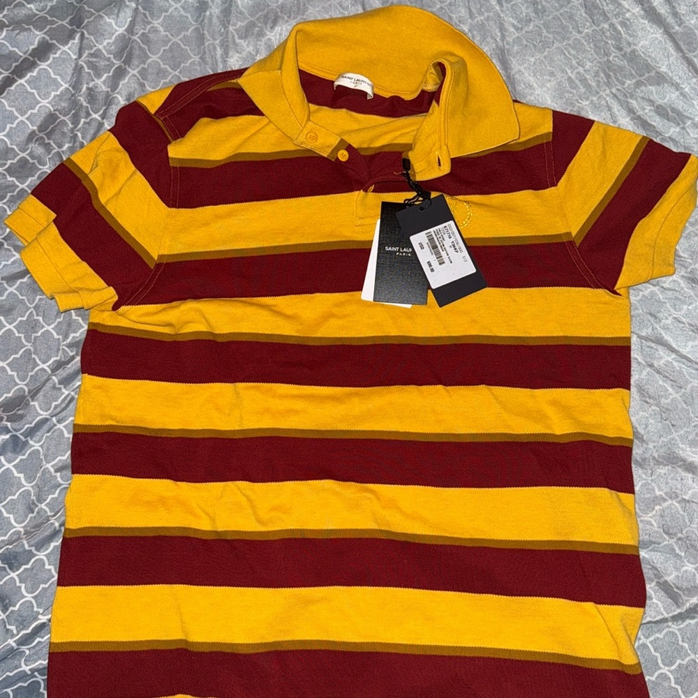 Yves saint laurent Yellow Striped Cotton Polo Shirt

Brand new